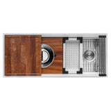 Ruvati - 45-inch Workstation Two-Tiered Ledge Kitchen Sink Drop-in Topmount 16 Gauge Stainless Steel – RVH8433