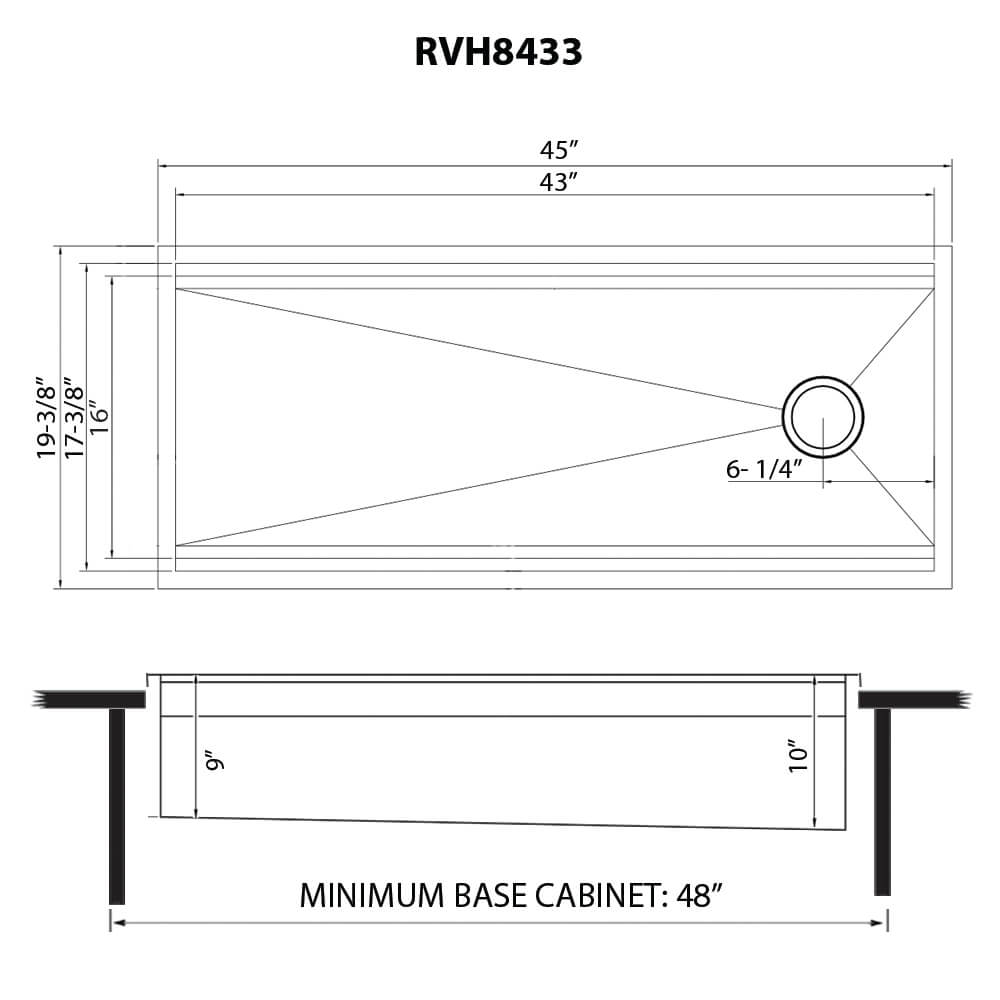 Ruvati - 45-inch Workstation Two-Tiered Ledge Kitchen Sink Drop-in Topmount 16 Gauge Stainless Steel – RVH8433