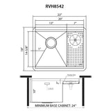 Ruvati - Glass Rinser and Sink Combo 22 inch Workstation for Wet Bar Bottle Washer Undermount – RVH8542ST