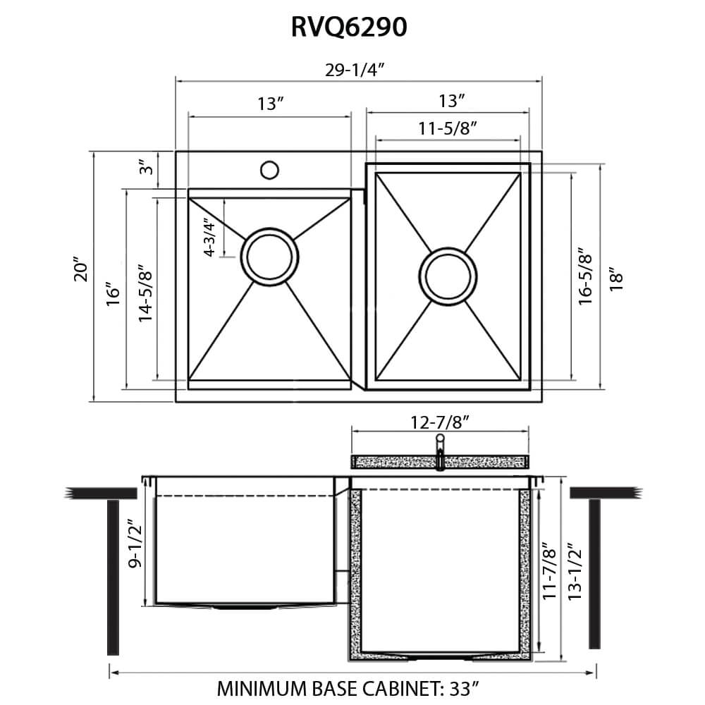 Ruvati - Insulated Ice Chest and Outdoor Sink 29 x 20 inch BBQ Workstation Topmount T-316 Stainless Steel – RVQ6290