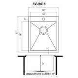 Ruvati - Topmount Laundry Utility Sink 18 x 22 x 12 inch Rounded Corners Deep 16 Gauge Stainless Steel – RVU6018