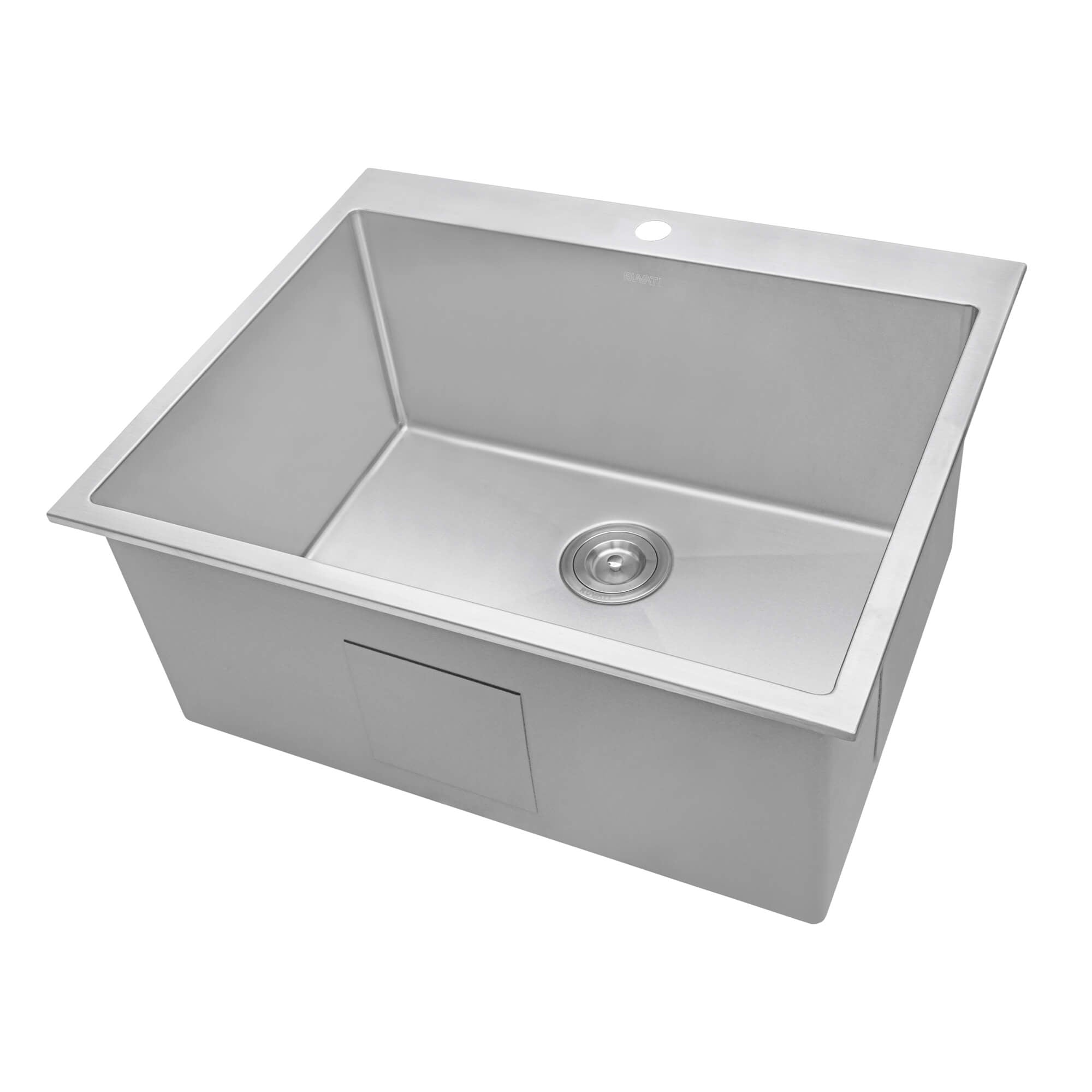 Ruvati - Topmount Laundry Utility Sink 27 x 22 x 12 inch Rounded Corners Deep 16 Gauge Stainless Steel – RVU6027