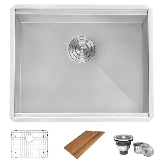 Ruvati - 21 x 19 x 12 inch Deep Laundry Utility Workstation Sink Undermount 16 Gauge – RVU6321