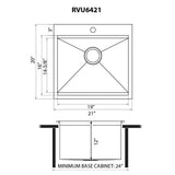 Ruvati - 21 x 20 x 12 inch Drop-in Topmount Laundry Utility Workstation Sink 16 Gauge Stainless Steel – RVU6421