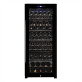 Allavino - Contemporary 102 Bottle Single Zone Freestanding Wine Refrigerator with Black Glass Door - AO KWR102S-1BGR