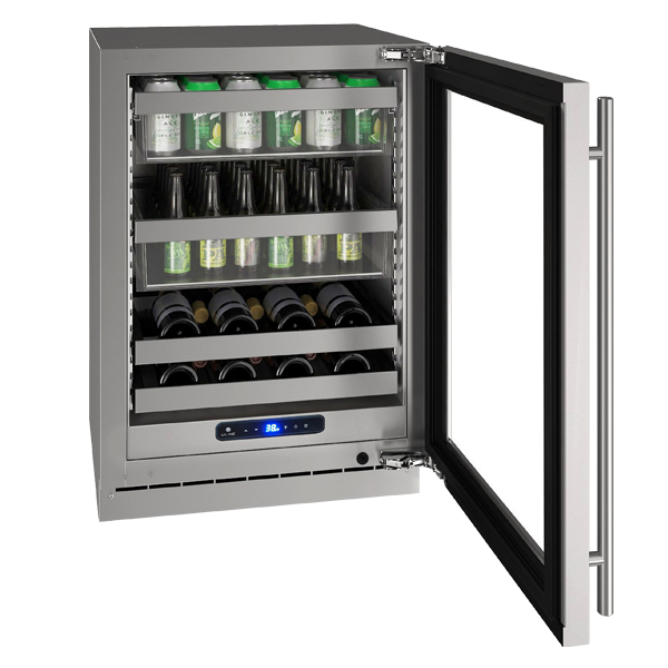 U-Line - 24" 5 Class Slide & Secure™ Dual-Zone Beverage Center - HBD524