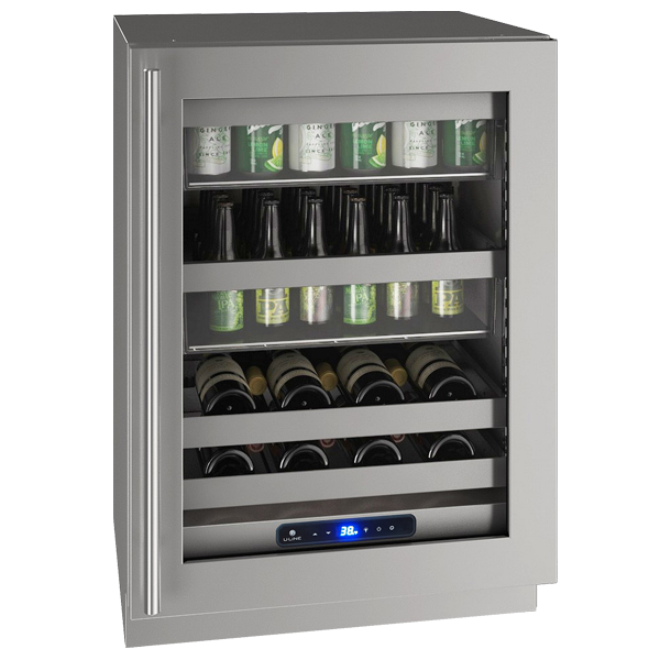 U-Line - 24" 5 Class Slide & Secure™ Dual-Zone Beverage Center - HBD524