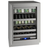 U-Line - 24" 5 Class Slide & Secure™ Dual-Zone Beverage Center - HBD524