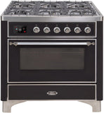 ILVE - 36" Magestic II Series Freestanding Dual Fuel Range - Griddle, Glass Door(s) - Warming Drawer - Natural Gas