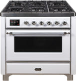 ILVE - 36" Magestic II Series Freestanding Dual Fuel Range - Griddle, Glass Door(s) - Warming Drawer - Natural Gas