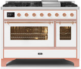 ILVE - 48" Magestic II Series Freestanding Dual Fuel Range - Griddle, Glass Door(s) - Warming Drawer - Natural Gas