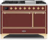 ILVE - 48" Magestic II Series Freestanding Dual Fuel Range - Solid Door(s) - Warming Drawer - Natural Gas