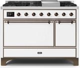 ILVE - 48" Magestic II Series Freestanding Dual Fuel Range - Solid Door(s) - Warming Drawer - Natural Gas