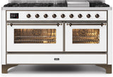 ILVE - 60" Magestic II Series Freestanding Dual Fuel Range - Griddle, Glass Door(s) - Warming Drawer - Natural Gas