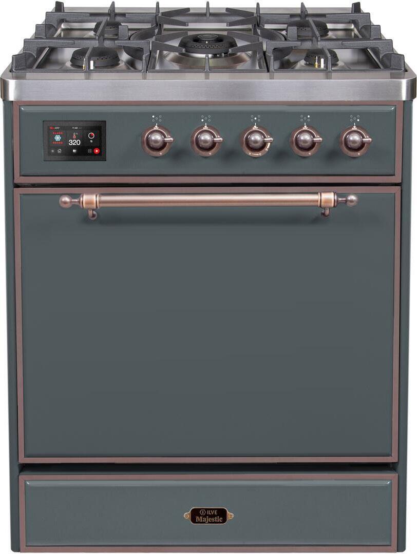 ILVE - 30" Magestic II Series Freestanding Dual Fuel Range - Solid Door(s)- Liquid Propane