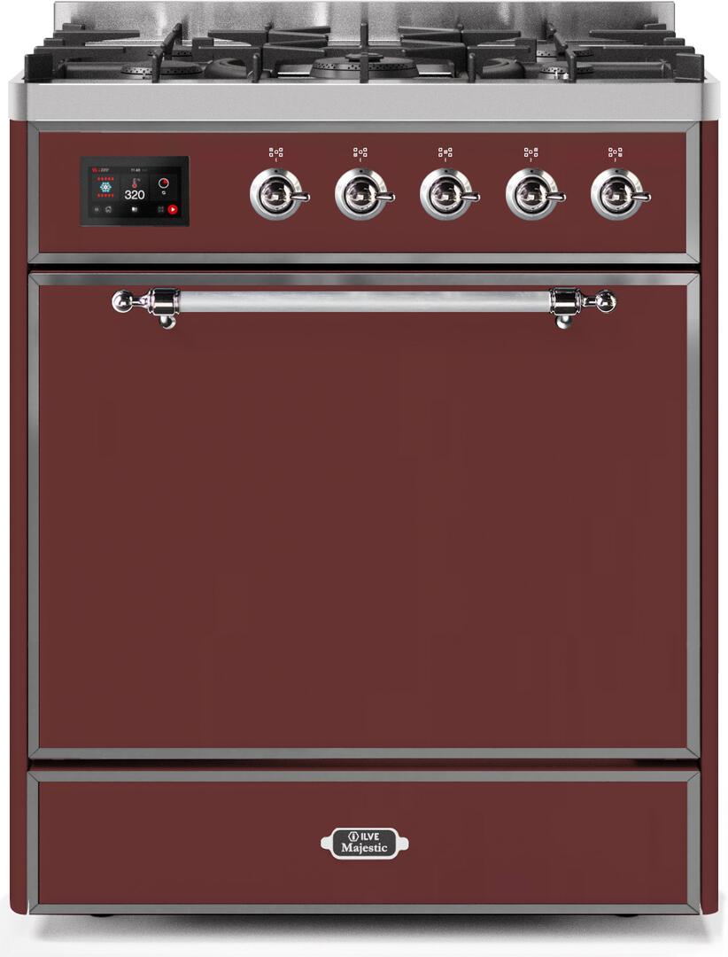 ILVE - 30" Magestic II Series Freestanding Dual Fuel Range - Solid Door(s)- Liquid Propane