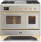 ILVE - 40" Magestic II Series Freestanding Dual Fuel Range - Double Oven - Griddle, Glass Door(s) - Warming Drawer - Natural Gas