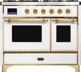 ILVE - 40" Magestic II Series Freestanding Dual Fuel Range - Double Oven - Griddle, Glass Door(s) - Warming Drawer - Natural Gas