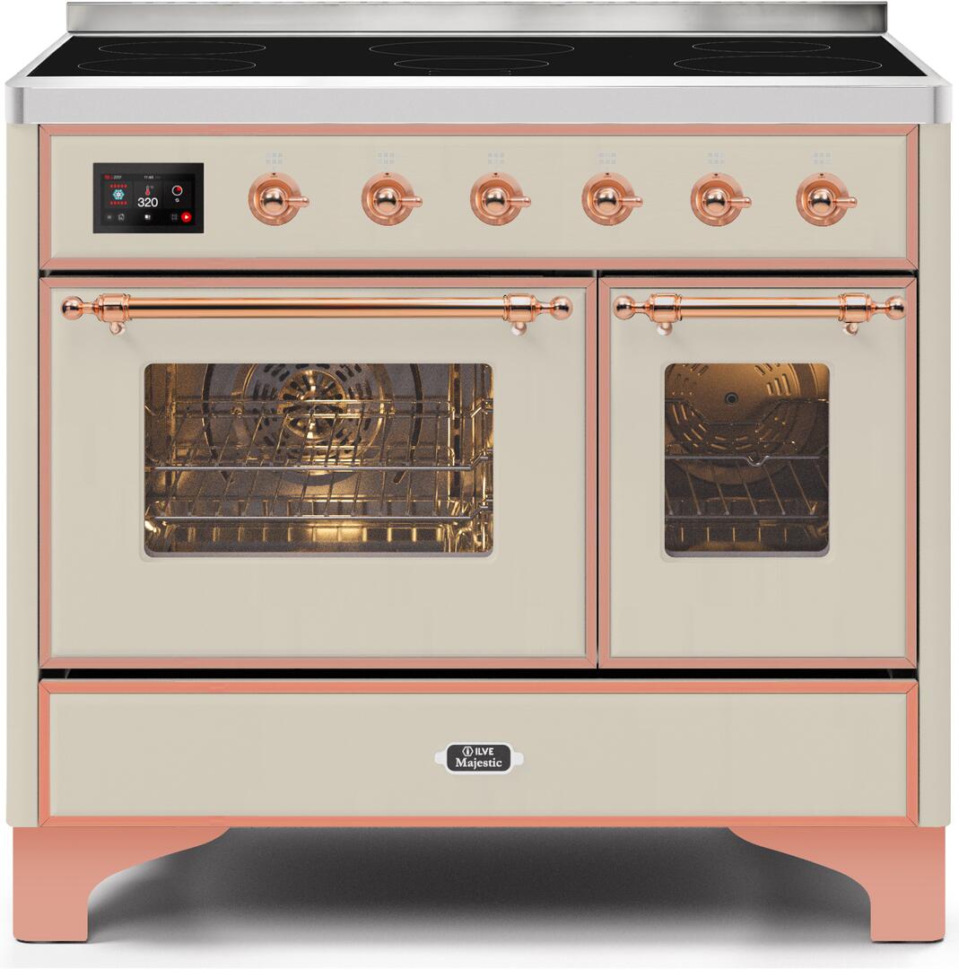 ILVE - 40" Magestic II Series Freestanding Electric Induction Range - Double Oven - Glass Door(s) - Warming Drawer