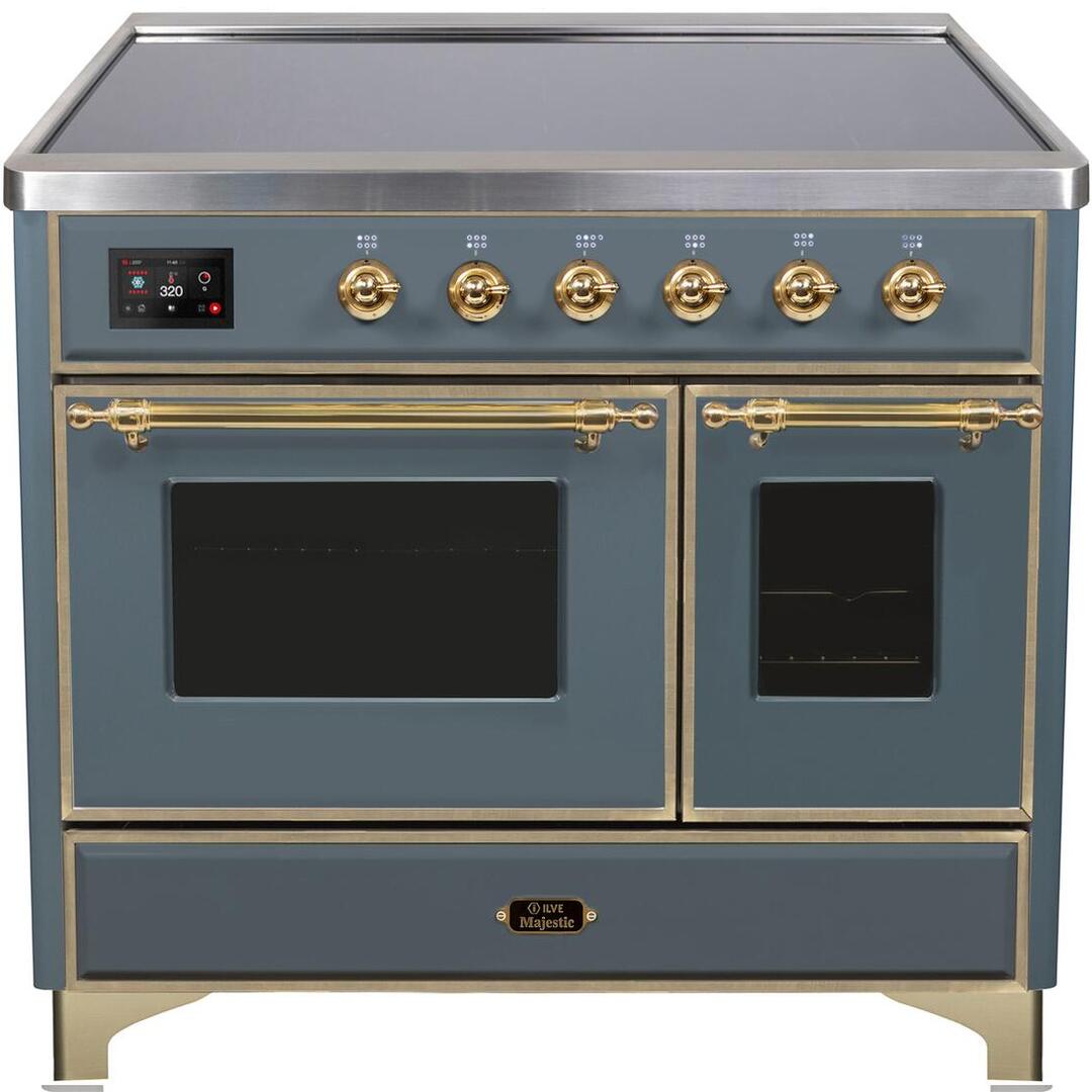 ILVE - 40" Magestic II Series Freestanding Electric Induction Range - Double Oven - Glass Door(s) - Warming Drawer