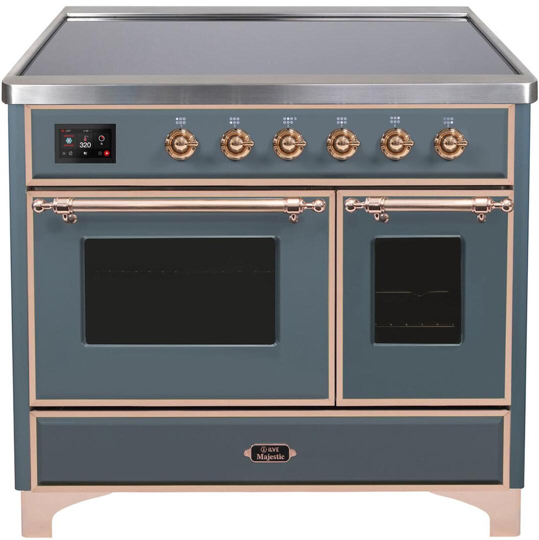 ILVE - 40" Magestic II Series Freestanding Electric Induction Range - Double Oven - Glass Door(s) - Warming Drawer