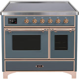 ILVE - 40" Magestic II Series Freestanding Electric Induction Range - Double Oven - Glass Door(s) - Warming Drawer