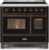 ILVE - 40" Magestic II Series Freestanding Electric Induction Range - Double Oven - Glass Door(s) - Warming Drawer