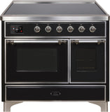 ILVE - 40" Magestic II Series Freestanding Electric Induction Range - Double Oven - Glass Door(s) - Warming Drawer