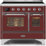 ILVE - 40" Magestic II Series Freestanding Electric Induction Range - Double Oven - Glass Door(s) - Warming Drawer