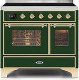 ILVE - 40" Magestic II Series Freestanding Electric Induction Range - Double Oven - Glass Door(s) - Warming Drawer