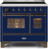 ILVE - 40" Magestic II Series Freestanding Electric Induction Range - Double Oven - Glass Door(s) - Warming Drawer