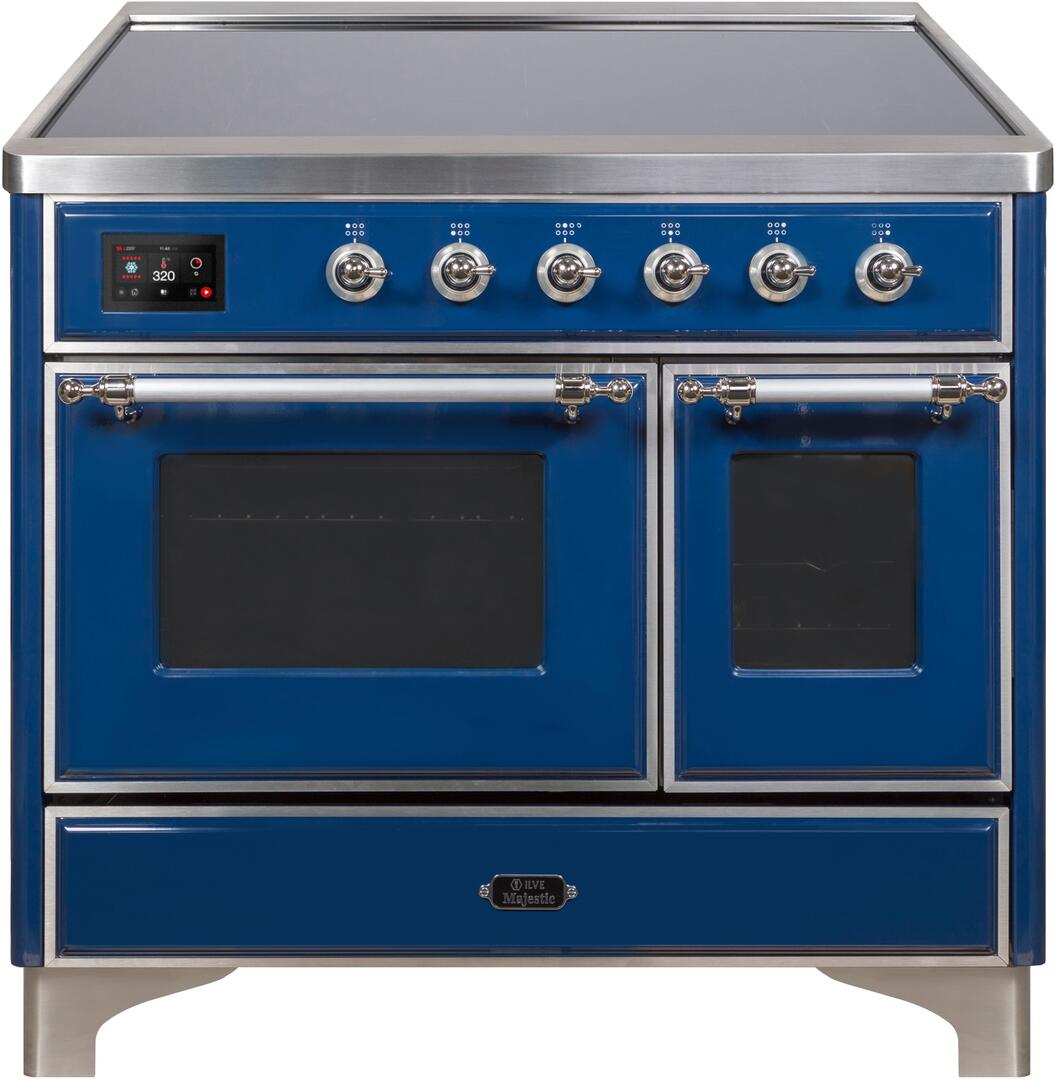 ILVE - 40" Magestic II Series Freestanding Electric Induction Range - Double Oven - Glass Door(s) - Warming Drawer