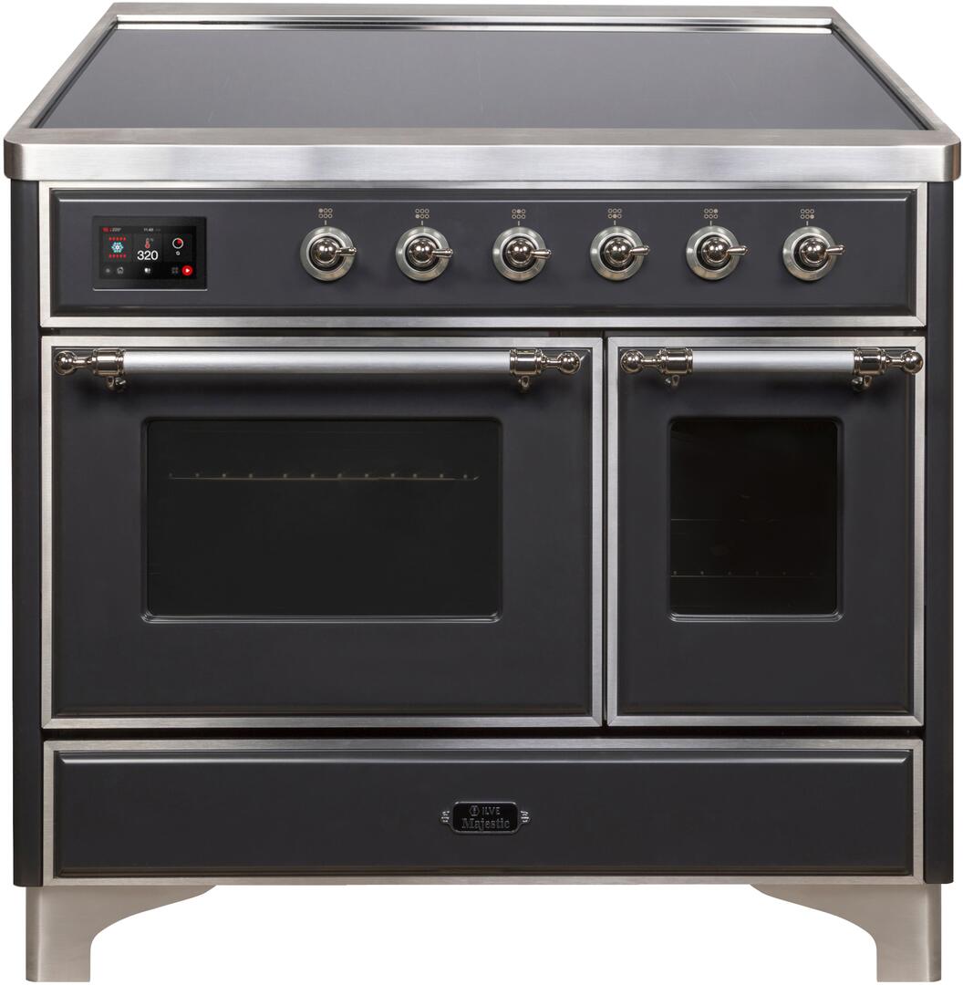 ILVE - 40" Magestic II Series Freestanding Electric Induction Range - Double Oven - Glass Door(s) - Warming Drawer