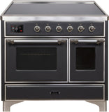 ILVE - 40" Magestic II Series Freestanding Electric Induction Range - Double Oven - Glass Door(s) - Warming Drawer