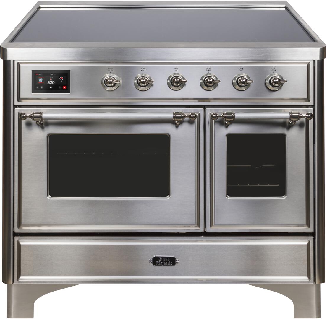 ILVE - 40" Magestic II Series Freestanding Electric Induction Range - Double Oven - Glass Door(s) - Warming Drawer