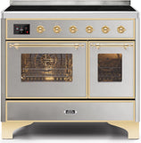 ILVE - 40" Magestic II Series Freestanding Electric Induction Range - Double Oven - Glass Door(s) - Warming Drawer