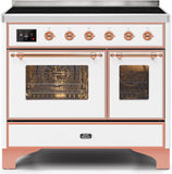 ILVE - 40" Magestic II Series Freestanding Electric Induction Range - Double Oven - Glass Door(s) - Warming Drawer