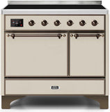 ILVE - 40" Magestic II Series Freestanding Electric Induction Range - Double Oven - Solid Door(s) - Warming Drawer