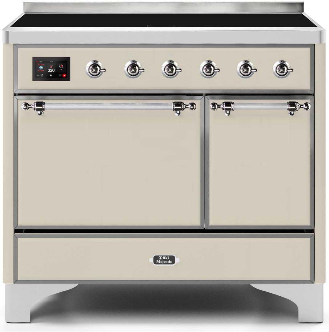 ILVE - 40" Magestic II Series Freestanding Electric Induction Range - Double Oven - Solid Door(s) - Warming Drawer