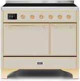 ILVE - 40" Magestic II Series Freestanding Electric Induction Range - Double Oven - Solid Door(s) - Warming Drawer