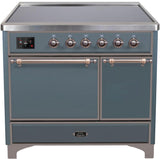 ILVE - 40" Magestic II Series Freestanding Electric Induction Range - Double Oven - Solid Door(s) - Warming Drawer