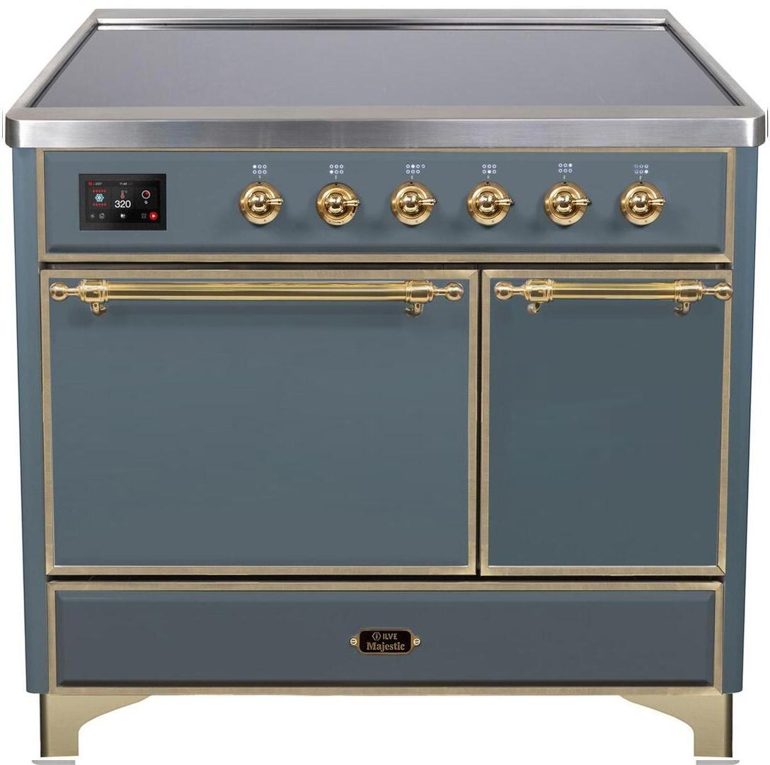 ILVE - 40" Magestic II Series Freestanding Electric Induction Range - Double Oven - Solid Door(s) - Warming Drawer