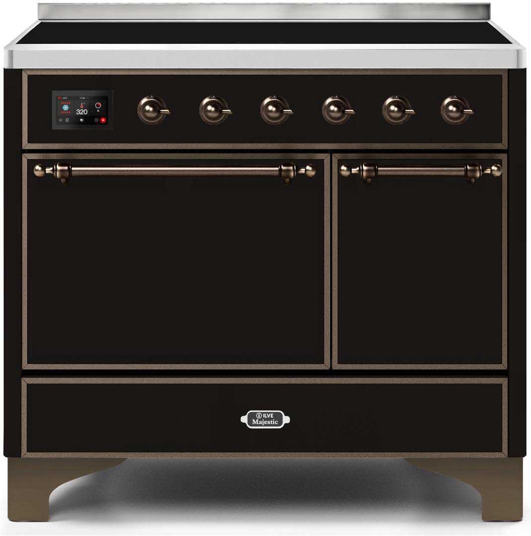 ILVE - 40" Magestic II Series Freestanding Electric Induction Range - Double Oven - Solid Door(s) - Warming Drawer