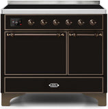 ILVE - 40" Magestic II Series Freestanding Electric Induction Range - Double Oven - Solid Door(s) - Warming Drawer