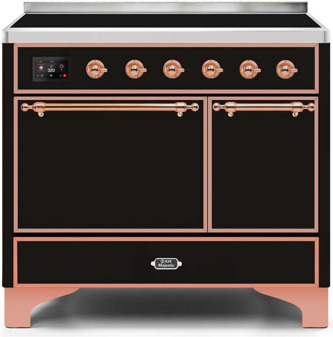 ILVE - 40" Magestic II Series Freestanding Electric Induction Range - Double Oven - Solid Door(s) - Warming Drawer