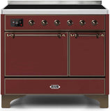 ILVE - 40" Magestic II Series Freestanding Electric Induction Range - Double Oven - Solid Door(s) - Warming Drawer