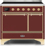 ILVE - 40" Magestic II Series Freestanding Electric Induction Range - Double Oven - Solid Door(s) - Warming Drawer