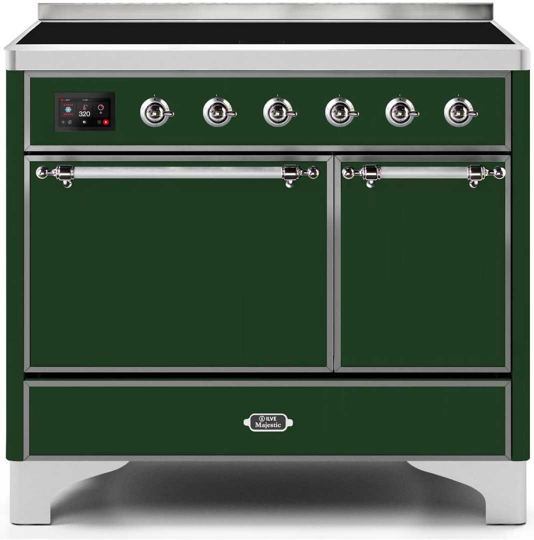 ILVE - 40" Magestic II Series Freestanding Electric Induction Range - Double Oven - Solid Door(s) - Warming Drawer