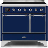 ILVE - 40" Magestic II Series Freestanding Electric Induction Range - Double Oven - Solid Door(s) - Warming Drawer