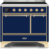 ILVE - 40" Magestic II Series Freestanding Electric Induction Range - Double Oven - Solid Door(s) - Warming Drawer